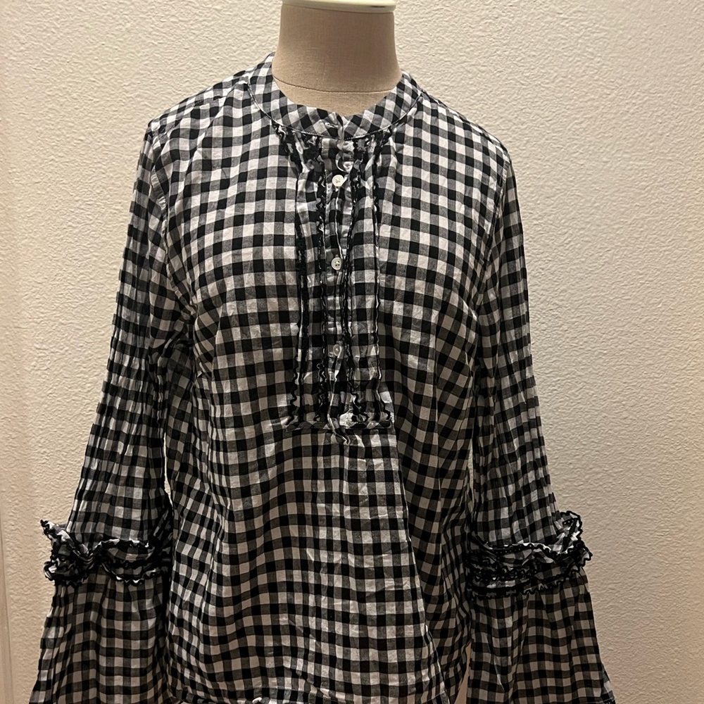J.Crew Black/White 100% Cotton Top. Never Worn.
